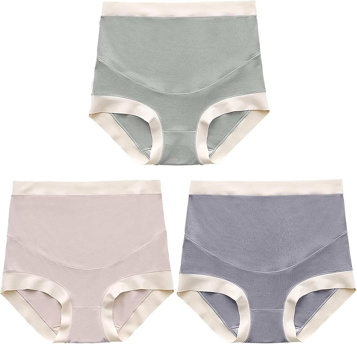 3 Pack Maternity Underwear over Bump High Waist Soft Absorbent Modal Pregnancy Panties for Women image number 2