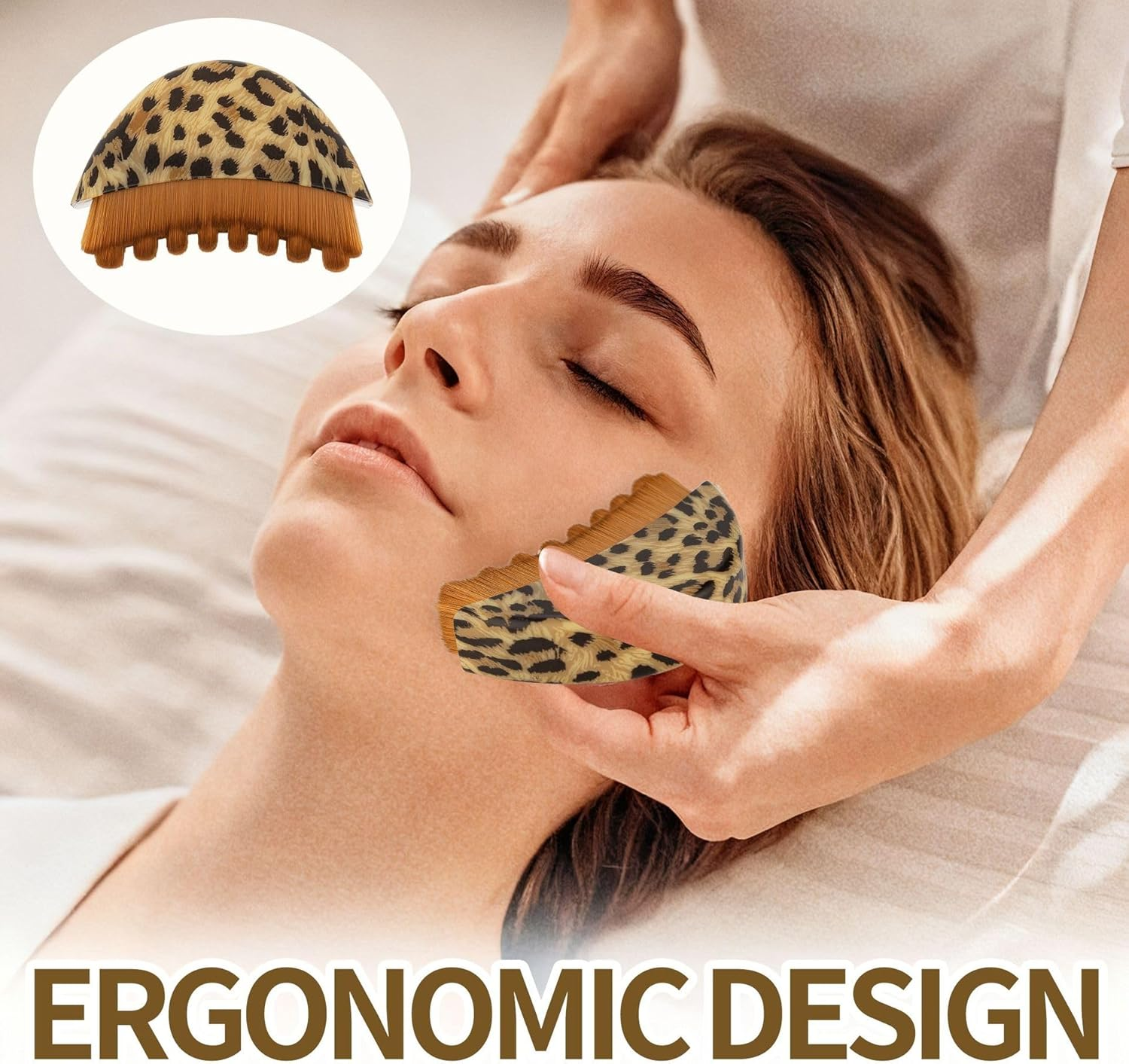 Valentine'S Day Gift 2-Pack Lymphatic Contour Face Brush &ndash; Facial Lymphatic Drainage Massager for Eye & Neck Care, Chin & Jawline Sculpting Tool, Ergonomic Gua Sha Brush for Skincare Absorption image number 3