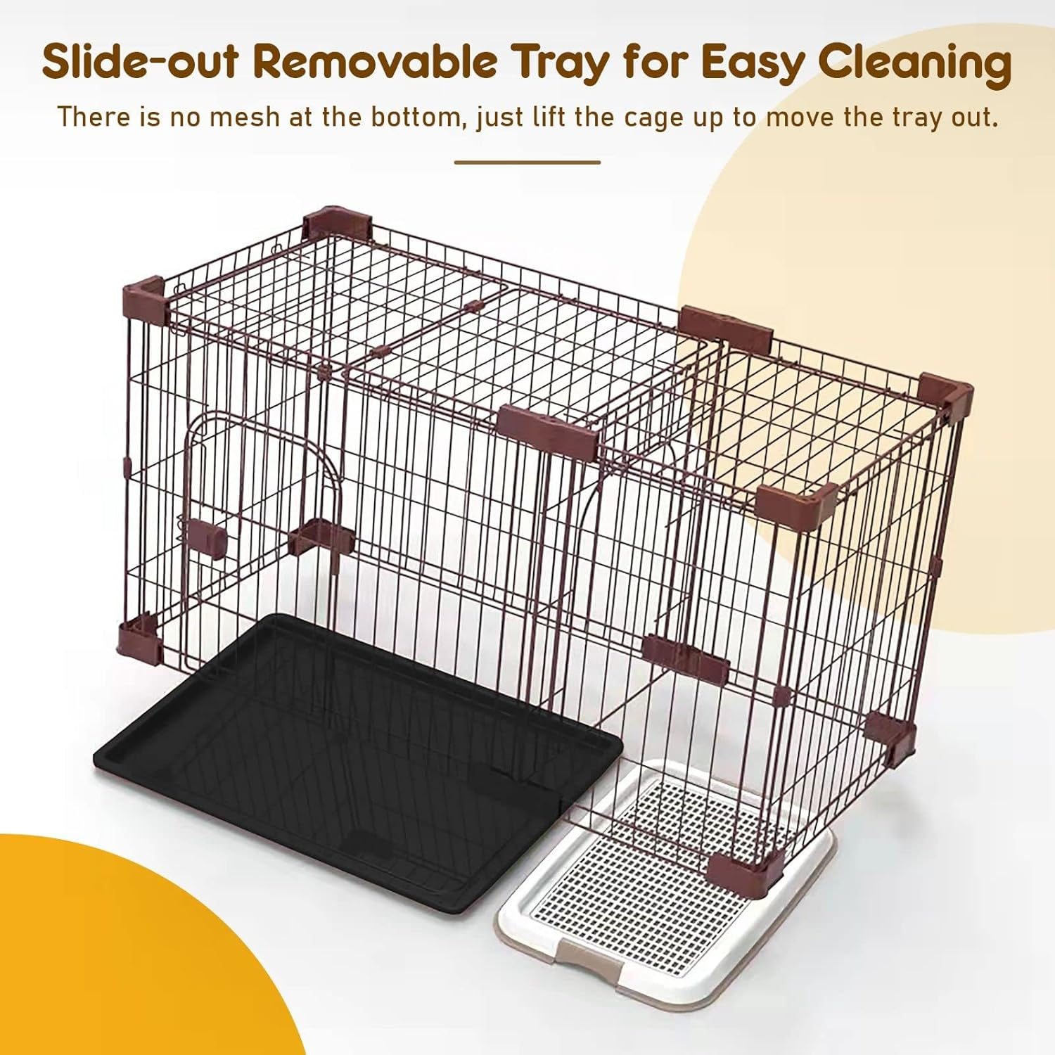 Petscene Cat Cage Dog Crate Pet Wired House Kennel Enclosure with Toilet Tray L Size image number 4