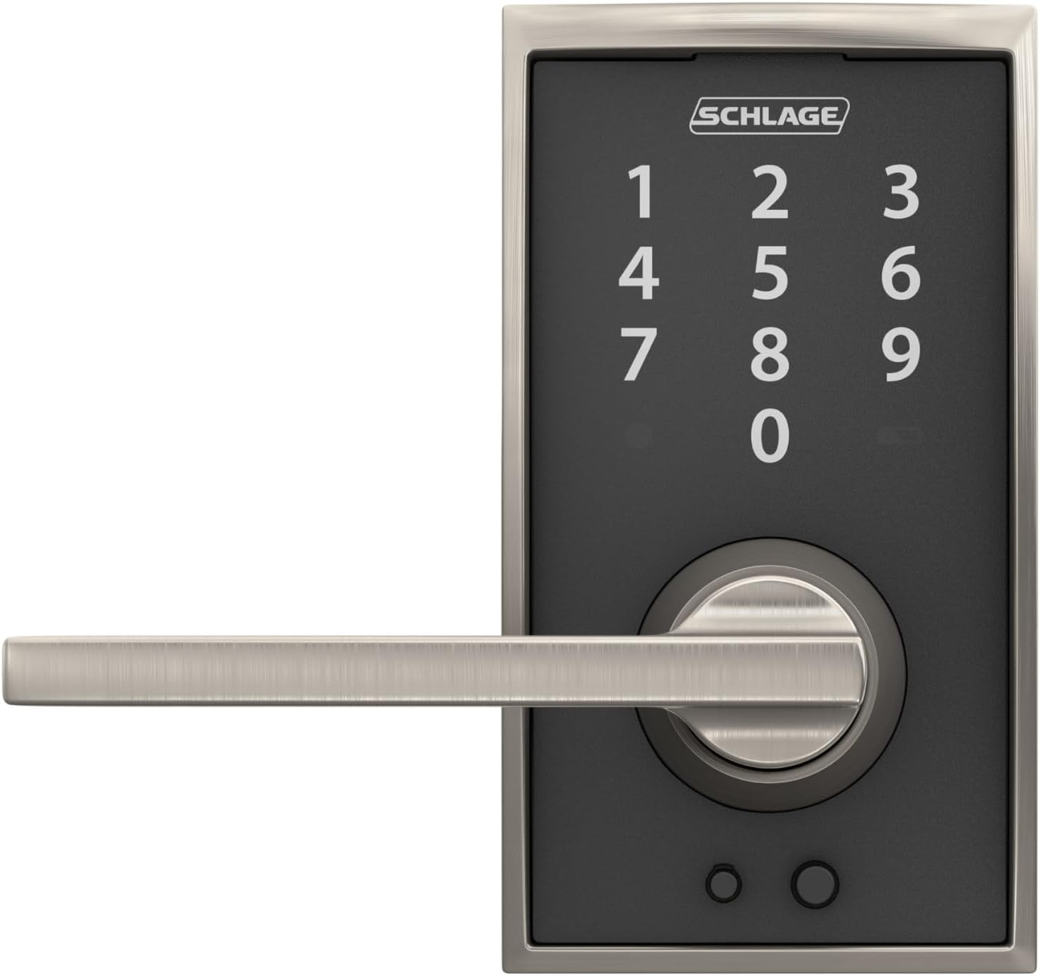 Schlage Touch&trade; FE695 Century Lock with Latitude Lever, Satin Nickel image number 2