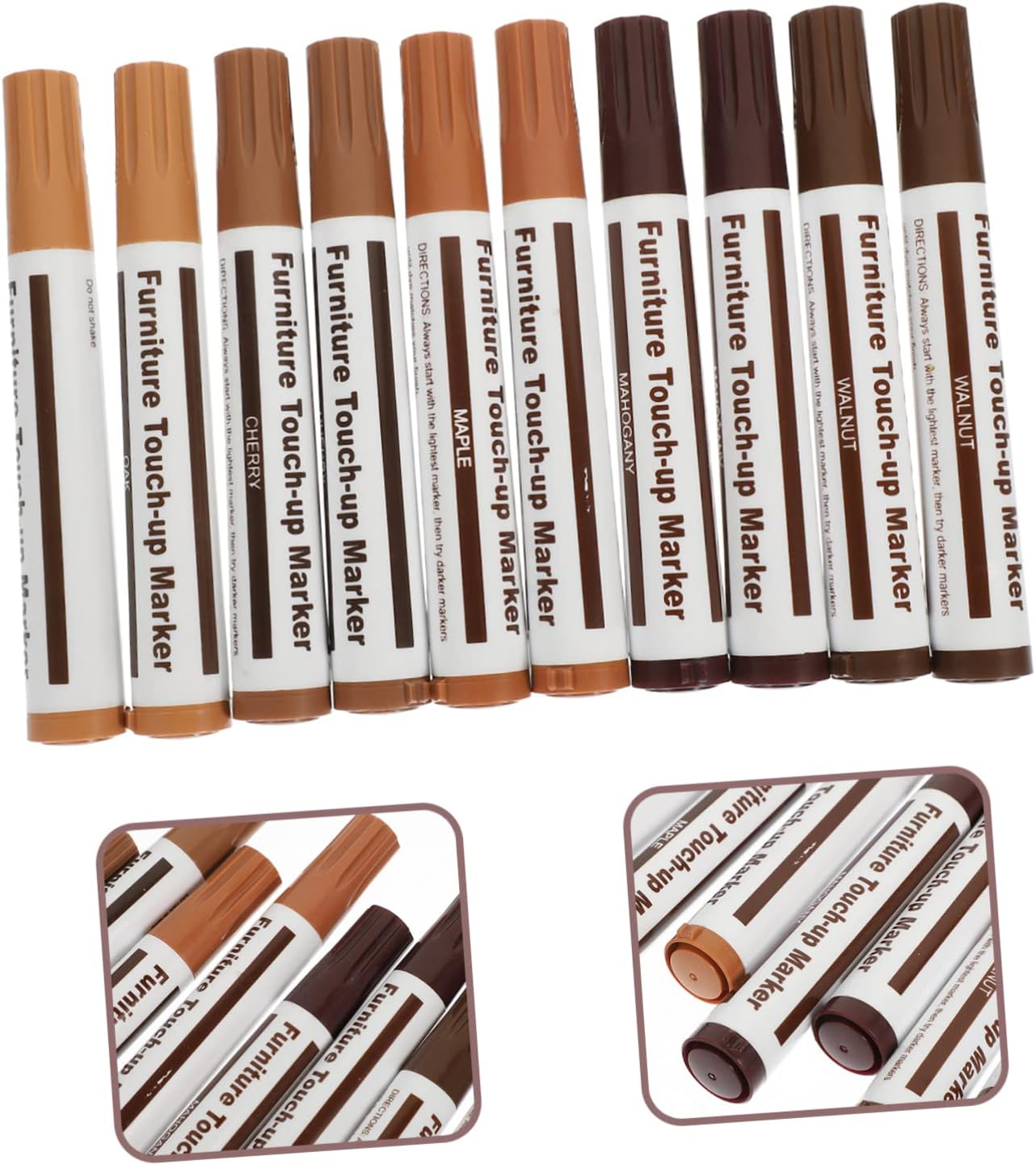 FRCOLOR 10Pcs Wood Furniture Markers Touch-Up Repair Pen Portable Markers Quick Dry Home Supplies image number 6