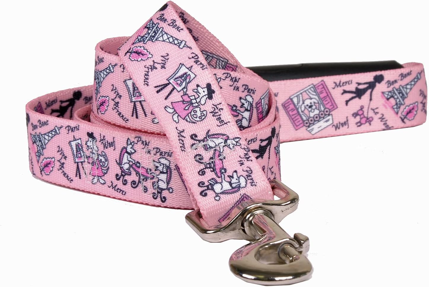 Yellow Dog Design Pink Argyle Coupler Dog Leash, Medium-3/4 Wide and 12 to 20" Long