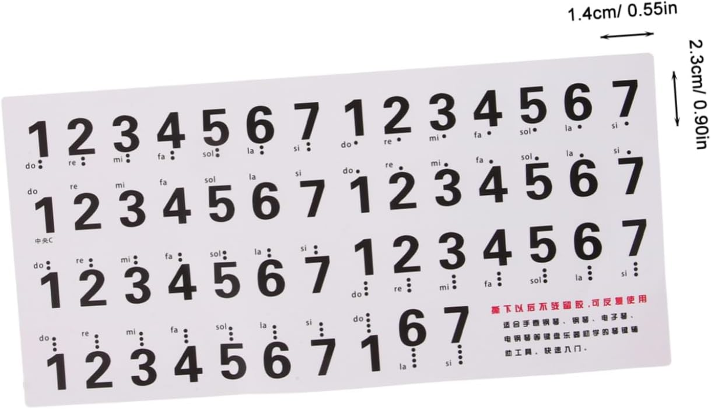 88-Key Piano Keyboard Number Stickers Self-Adhesive Musical Notation Decals for Electronic Keyboard Teaching Tools for Children and Beginners image number 2