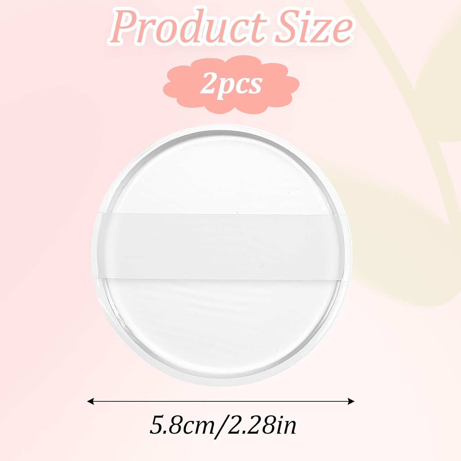 2Pcs Silicone Makeup Sponge, Clear round Powder Puff Washable Makeup Applicator for Women Girls Non-Absorbent Cosmetic Beauty Sponge for Foundation, Concealer, Cream, Blush, Highlighter image number 6