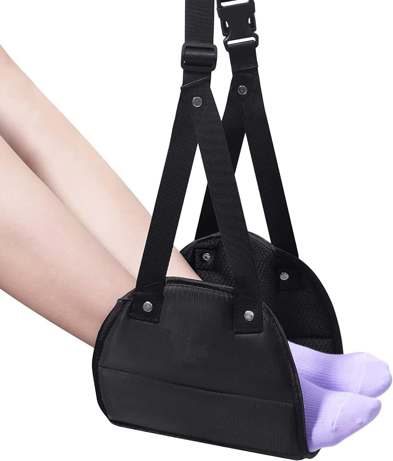 Airplane Footrest - Best Travel Essential, Airplane Travel Accessories, No Clashing Foot Hammock & Portable Plane Leg Rest, Provides Relaxation and Comfortable for Long Flight (1 Pack) image number 5