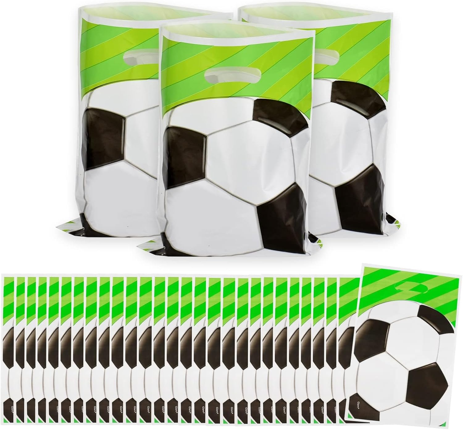 30 Pcs Football Party Bags, Kids Party Favor Bags, Candy Treat Bags, Gift Bags for Presents Sweets Snacks Cookies Souvenirs Birthday Wedding Christmas Baby Shower image number 2