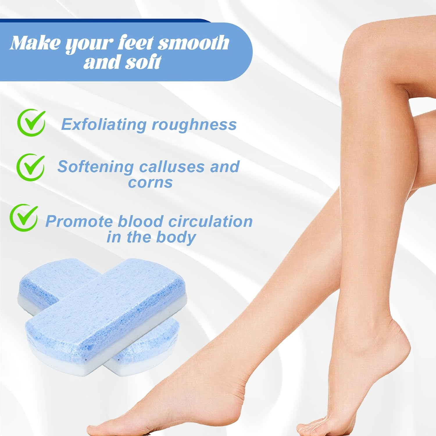 2Pcs Pumice Stone,Pumice Stone for Feet,Pedicure Tools,Foot Pumice,Foot Pumice Stones,Callus Remover Scrubber Skin Cleaner (Blue)