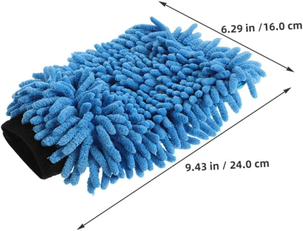 AKOOSY 4Pcs Microfiber Car Wash Mitts Chenille Absorbent Car Cleaning Gloves for Trucks Motorcycles Boats Reusable Automotive Detailing Tools for Exterior Care Random Color