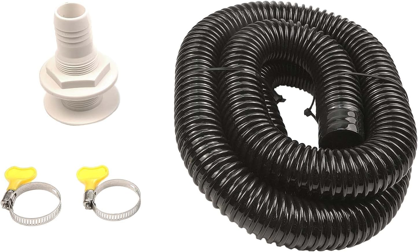 Bilge Pump Installation Kit with 1-1/8-Inch Dia Plumbing Kit - 6 FT Premium Quality Kink-Free Flexible PVC Hose, 2 Hose Clamps and Thru-Hull Fitting Included image number 5