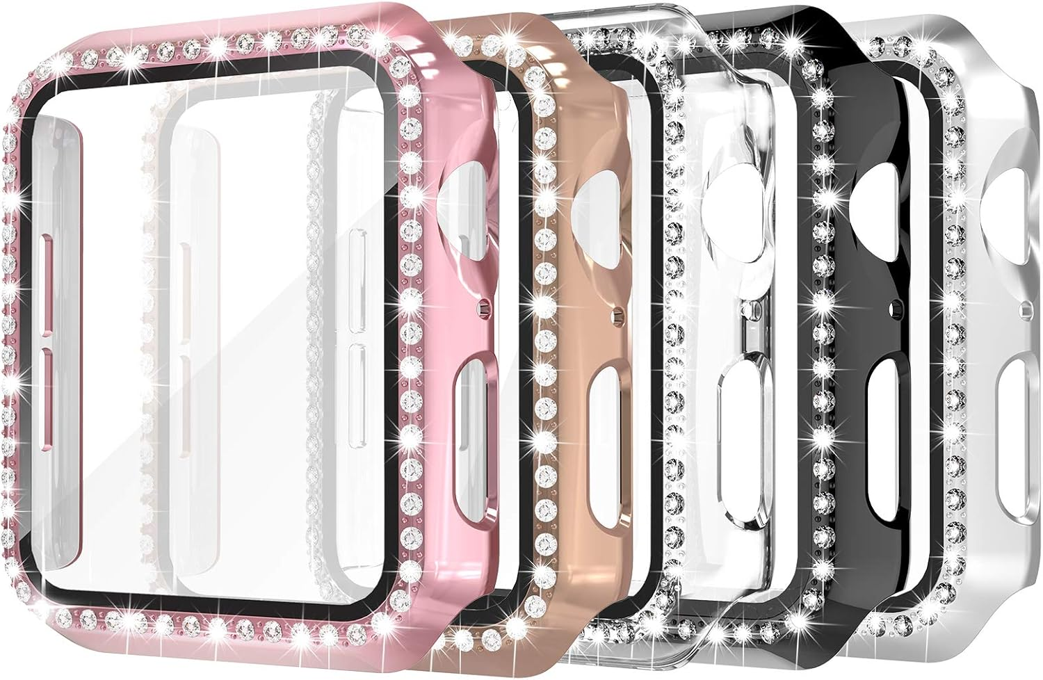 Simpeak 5 Pack Bling Screen Protector Case Compatible with Apple Watch 38Mm 42Mm 40Mm 44Mm 41Mm 45Mm Series 10 42Mm 46Mm, Protector Case Replacement for Iwatch Series 10 9 8 7 6 SE 5 4 3 2 1 (44Mm) image number 5