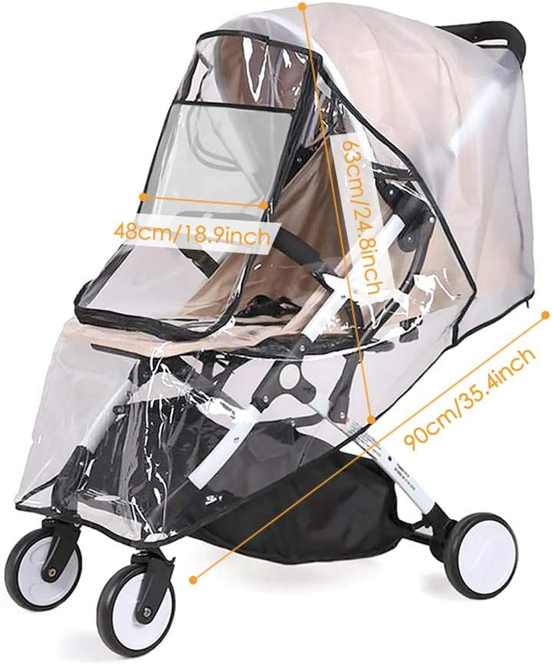 Slowton Stroller Rain Cover Universal Size, Waterproof Dustproof Windproof Durable Protection, Travel-Friendly Stroller Weather Shield with Eye Screen, Outdoor Use Eye Protection Stroller Accessory image number 5