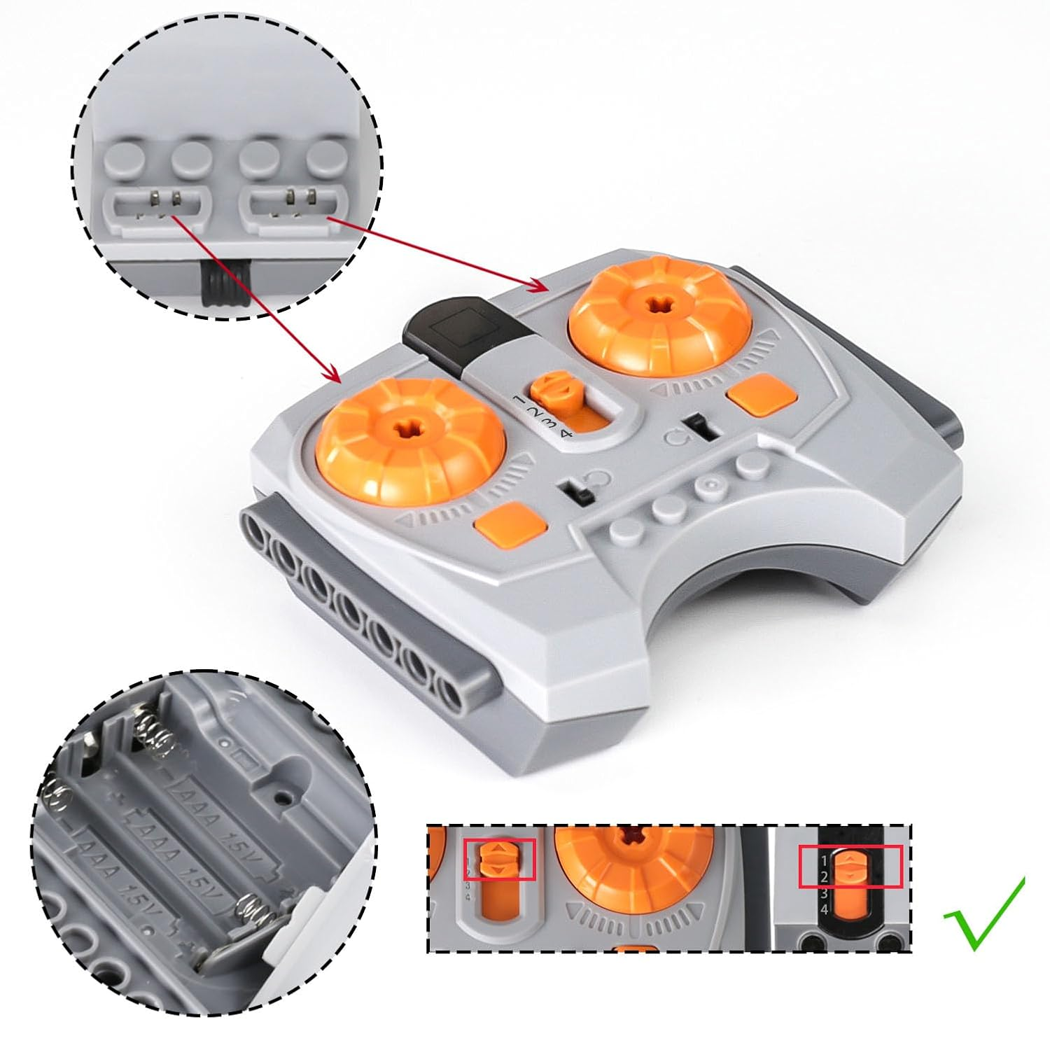 Brickbounty 9-In-1 Motor Set Power Functions, Motor Kit Technical Parts for STEM Assembled Building Block, Control Function for MOC Bricks image number 6