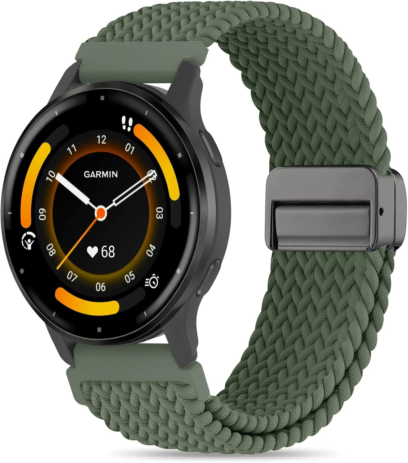 22Mm Magnetic Braided Watch Band Compatible with Garmin Venu 3/Venu 2/Venu 4 45Mm/Vivoactive 4/Forerunner 570 47Mm/265/255/255 Music,Quick Release Elastic Nylon Soft Sport Stretchy Strap