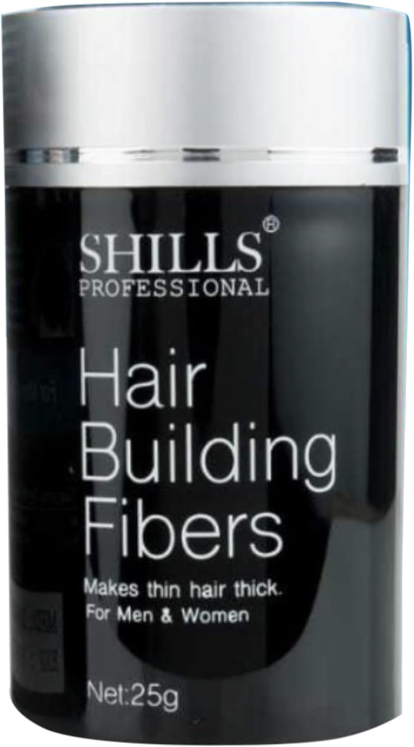 Shills Professional Black Hair Building Fibers Men,Women Fibers for Hair Loss Coverage (Net 25G) image number 3