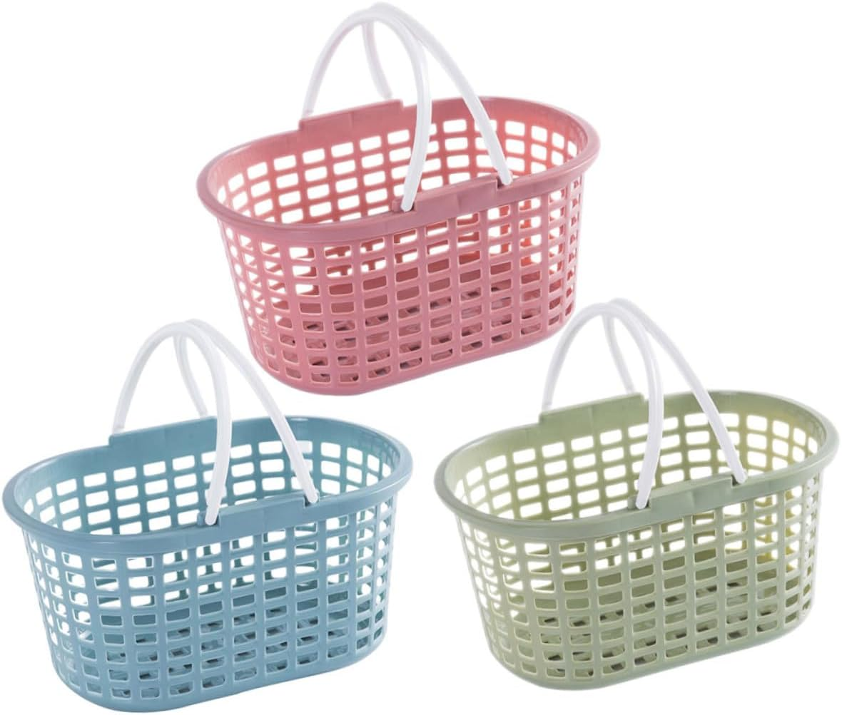 Alipis 3Pcs Portable Bath Basket for Shower Cleaning Plastic Bathroom Organizer for Travel Toiletry Bag and Bathroom Caddy Needs image number 6
