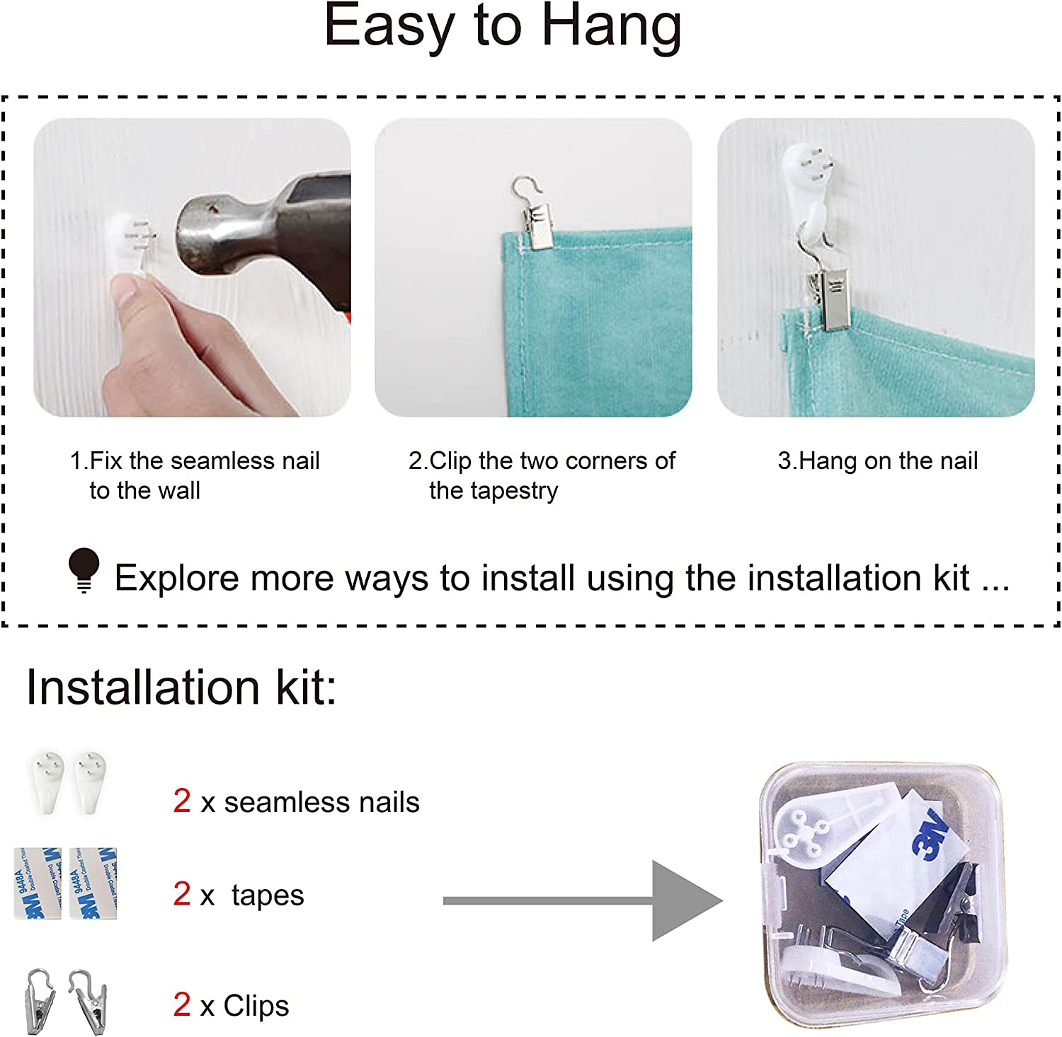 Blacklight Classical Tapestry UV Reactive Art Tapestry Starry Nigth Tapestry Black Light Poster Van Gogh Tapestry for Bedroom Aesthetic Tapestry Glow in the Dark Tapestries Home Decor 79" X 59" image number 3