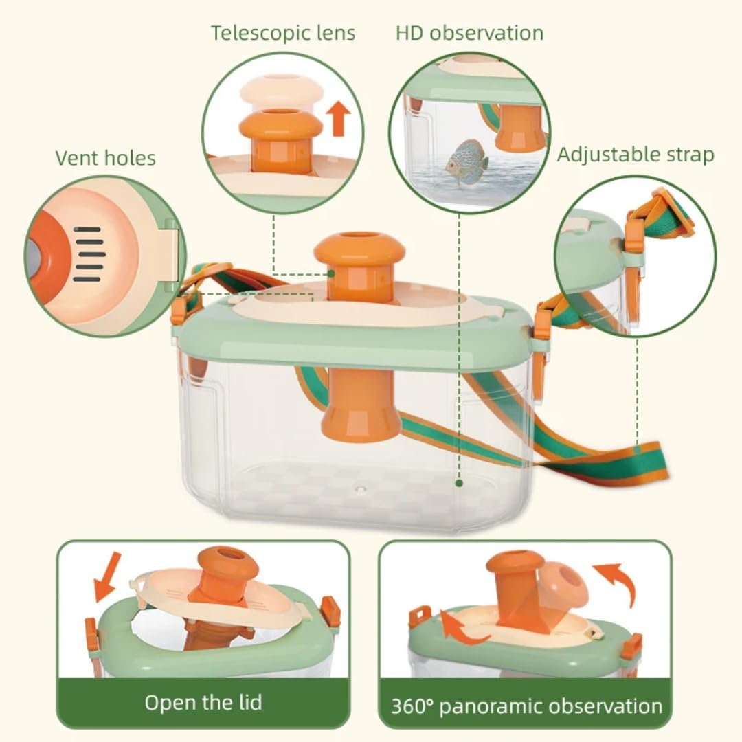 Why2Wise Bug Catcher Kit for Kids - Outdoor Explorer Kit with Insect Box,Binoculars, Magnifying Glass, Net, Tweezers, Clamp, Whistle, Bag - Educational Toy 3+ Years Old Boys Girls