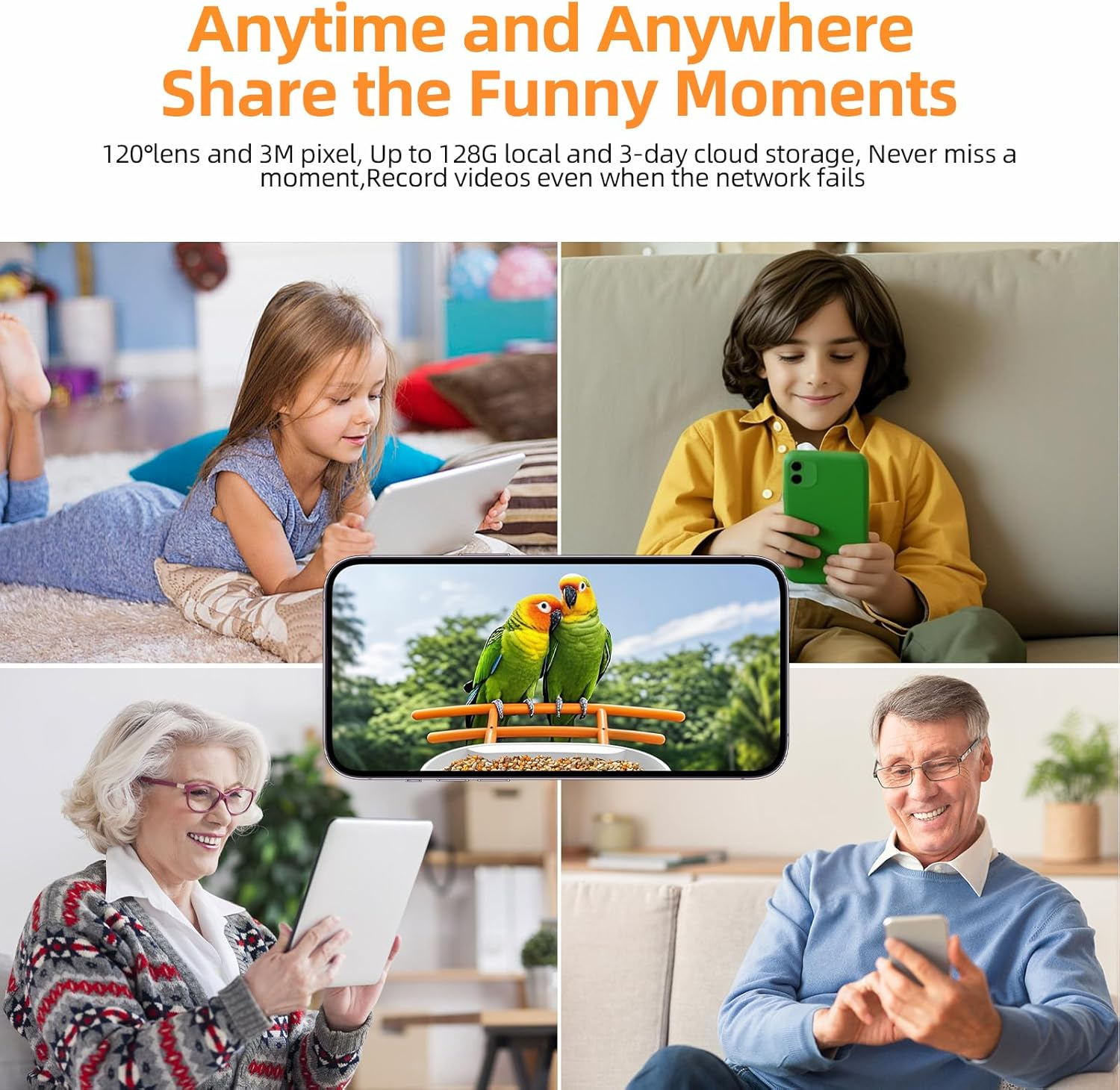 Bird Feeder with Camera - Identifies 11,000+ Bird Species, Full Color & Infrared Night Vision, Solar Powered, Auto Video Capture & Instant Alerts, IP65 Waterproof, 1.8L Large Capacity,White image number 4