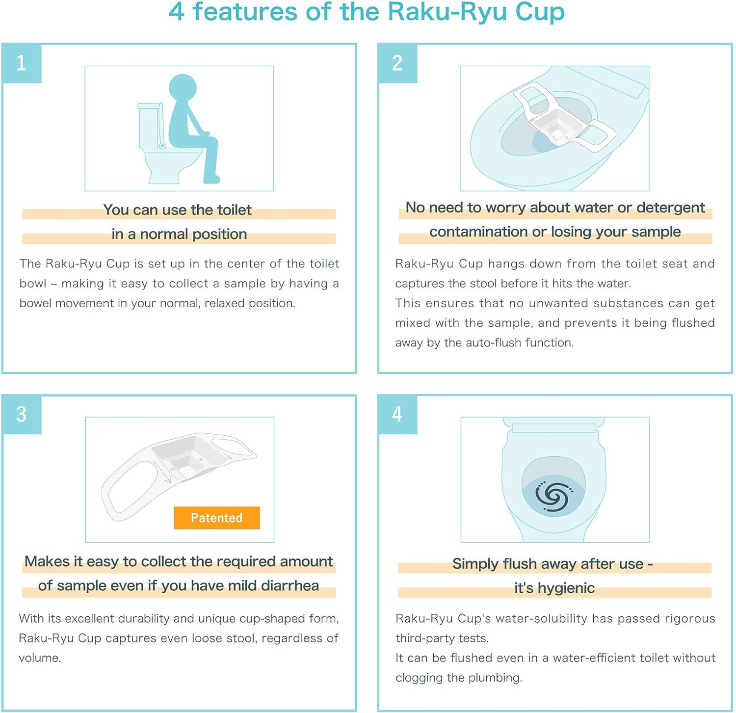 Raku-Ryu Cup Flushable Stool Sample Collection Sheet (Pack of 5) image number 5