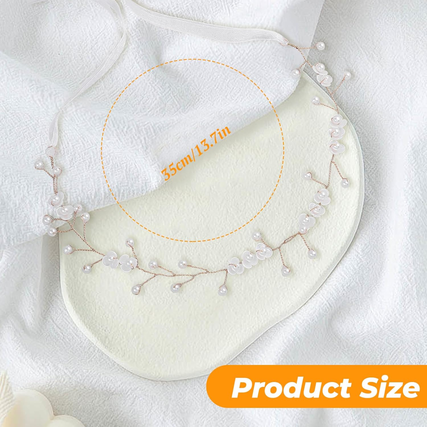 Simsky Flower Wreath Headband for Women, Flower Headband Boho Hair Accessories, Flower Wreath Hair Accessories for Bride & Flower Girls at Wedding & Party, Wedding Ceremony Party (Gold) image number 4