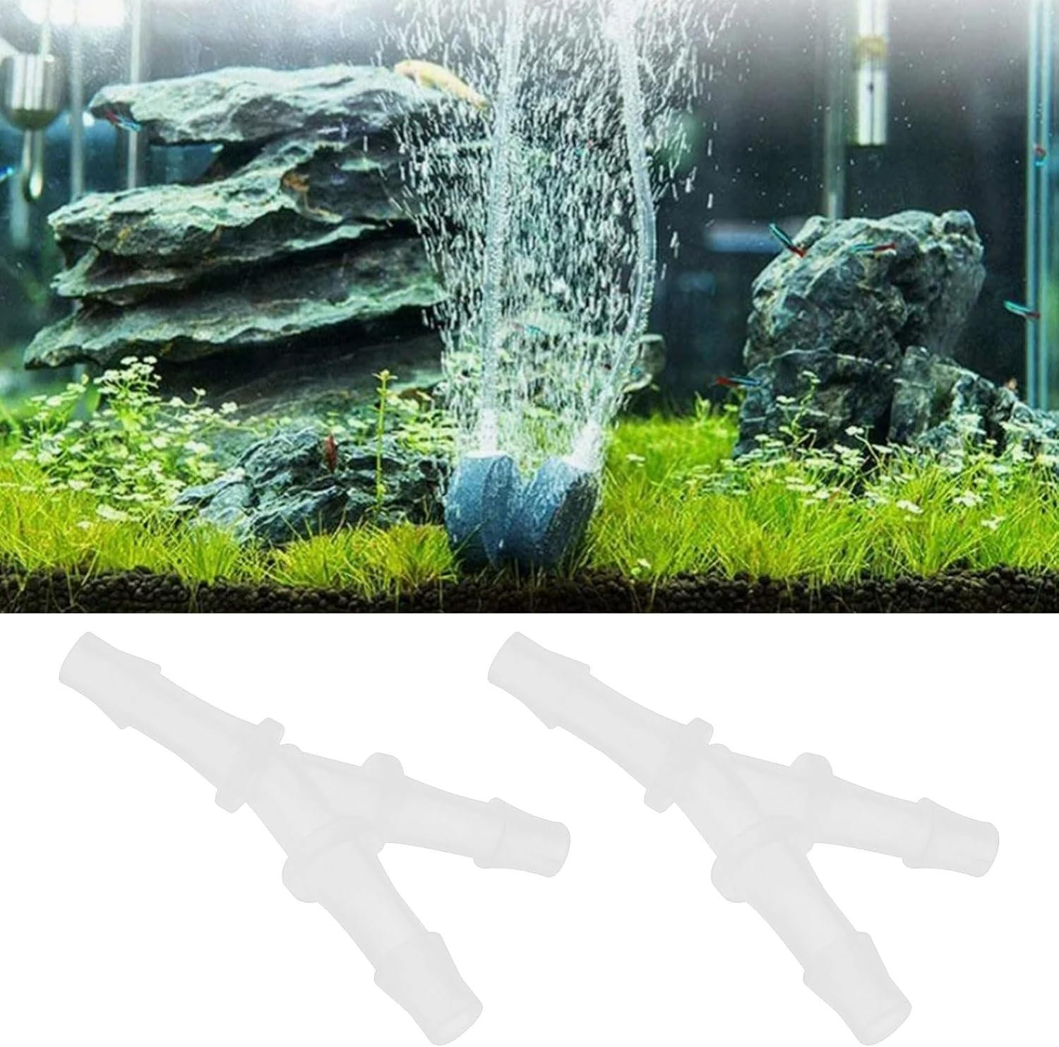 SING F LTD 12Pcs 4.8Mm Aquarium Air Pump Connectors 3/16" Y-Shaped Airline Tubing Connectors Aquarium Air Valve for 3/16 Inch Air Line image number 2