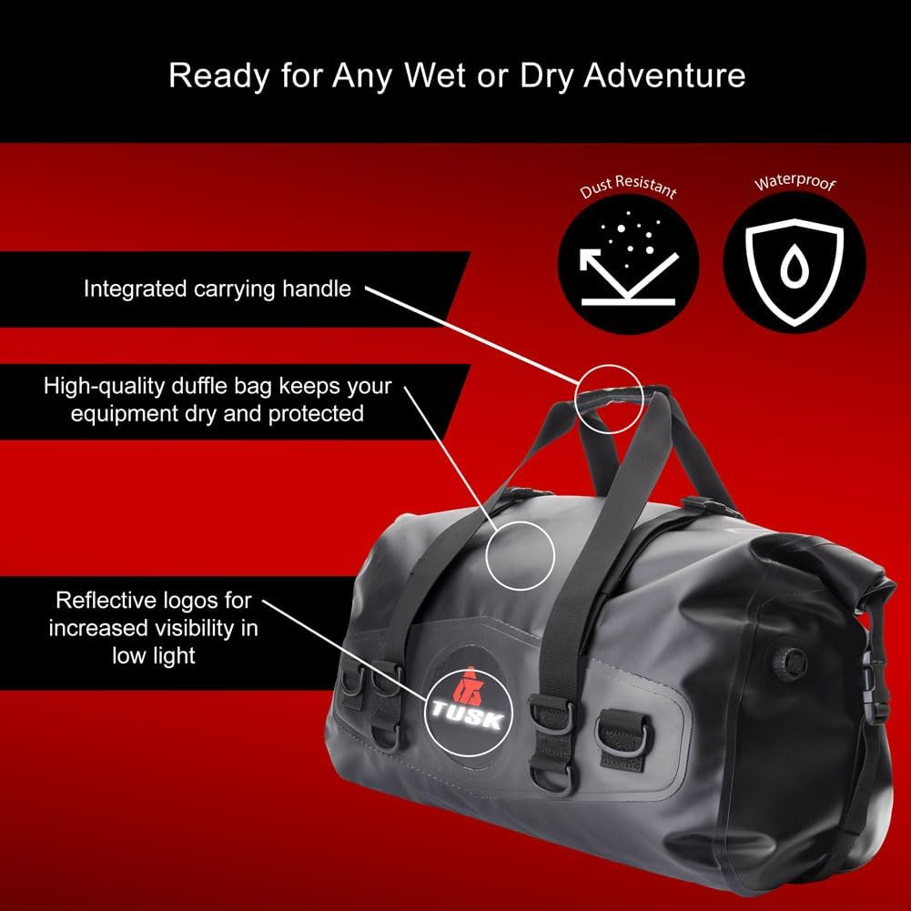 Tusk Dry Duffel Bag Medium (33 Liters) Top Load Black/Grey image number 1