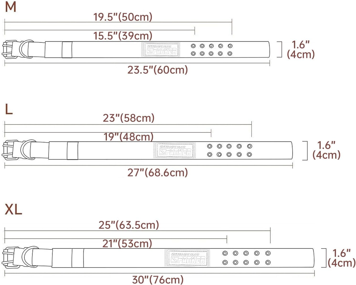 EXCELLENT ELITE SPANKER 1.5" Width Military Dog Collar Adjustable Metal D Ring & Buckle Working Dog Collar for Medium Large Dogs (Coyote Brown-Xl) image number 2