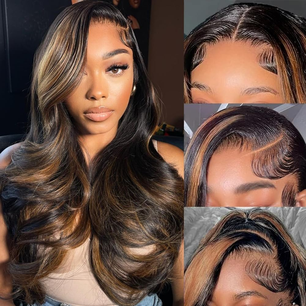 Keabalo Reddish Brown Lace Front Wigs Human Hair Pre Plucked with Baby Hair 13X4 Body Wave Colored Wigs for Women 150% Density HD Lace Frontal Wigs Human Hair 22 Inch