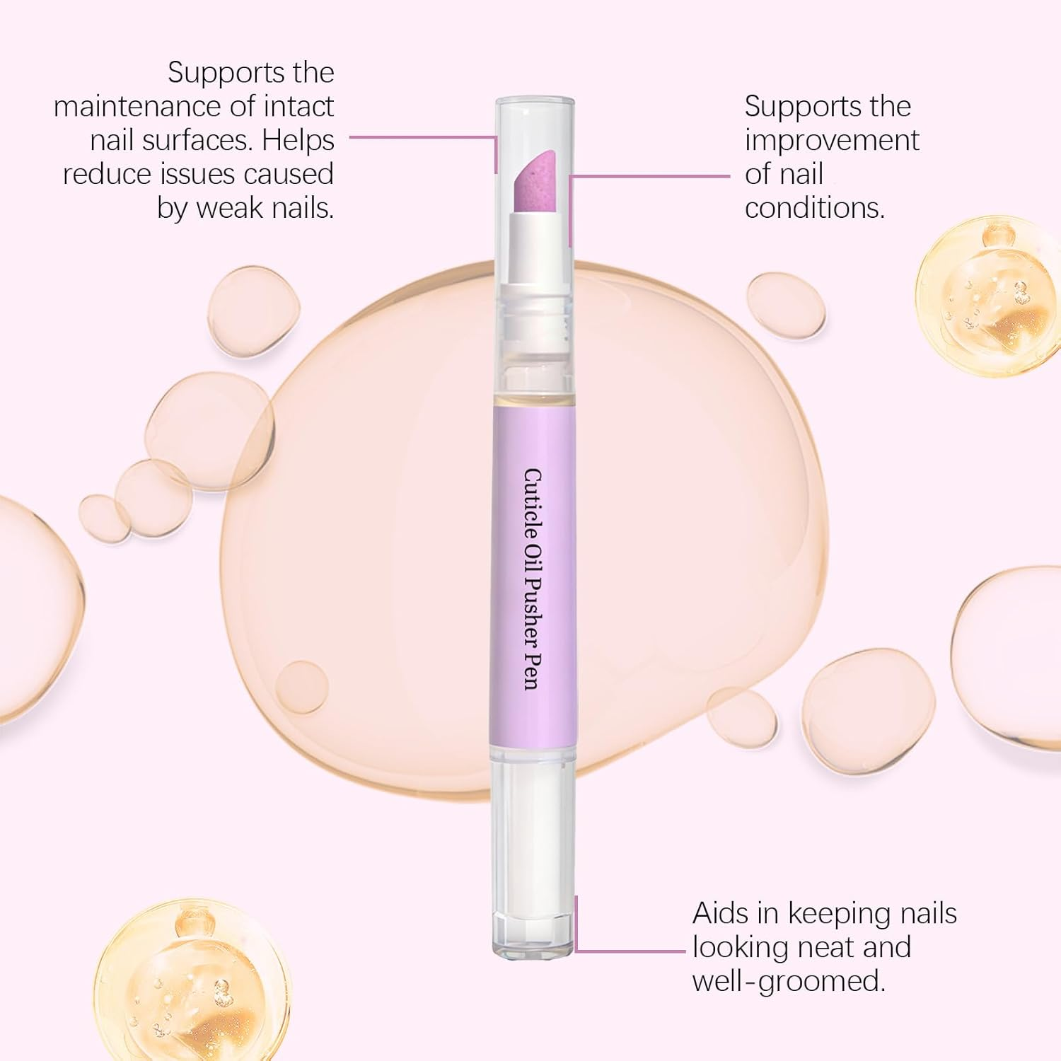 2-In-1 Cuticle Oil Pen, Cuticle Oil Cuticle Pusher Nail Oil Pen, Gentle Cuticle Remover for Dry & Damaged Nails, Hangnails, Moisturize Strengthen Brighten, Lavender Scented (3Pcs) - 12Pcs image number 5