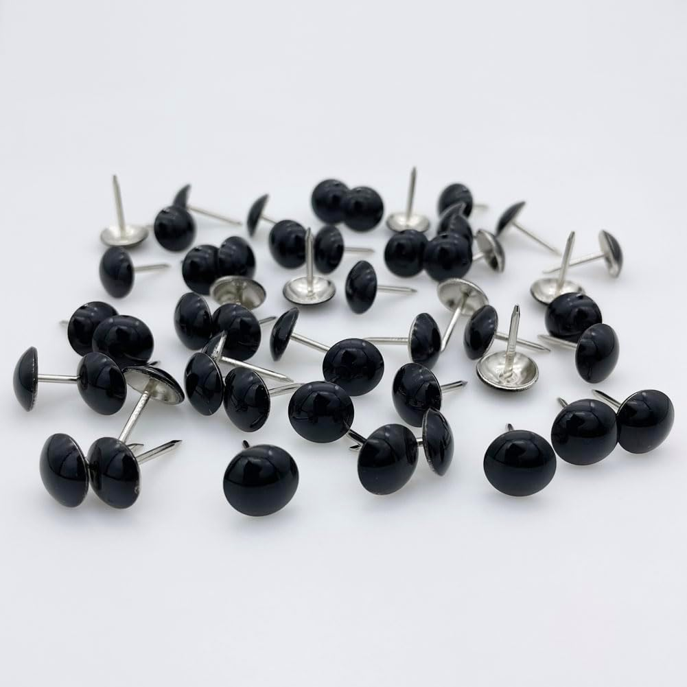 500Pcs a Lot: D11Mmxl17Mm Sofa Upholstery Tacks Wooden Furniture Decorative Tacks Hobnail Thumb Nails Home DIY Upholstery Nails, Black image number 1