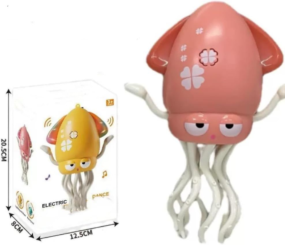 Electric Dancing Octopus Toy, Crawling Octopus Tummy Time Toy with Light and Music, Rechargeable Magic Dancing Music Squid, Electric Crawling Toys for Office Desk Decor (Pink) - Green image number 6