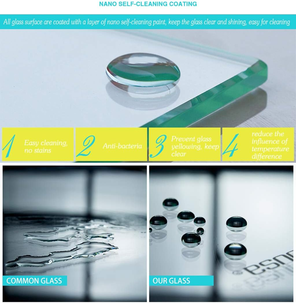 ELEGANT Curved Shower Enclosure and Base,Nano Easy to Clean Tempered Glass,Sliding Shower Door Seal 5Mm,Bath Screen,Right Side 1000X900Mm image number 2