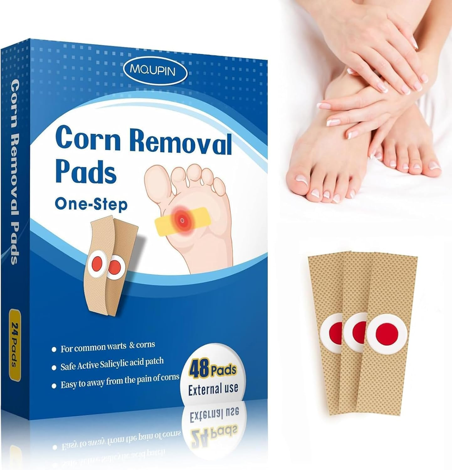 48 Count Corn Removal Pads for Feet and Toe, Corn Feet Remover for Extra Strength, Callous Remover image number 5