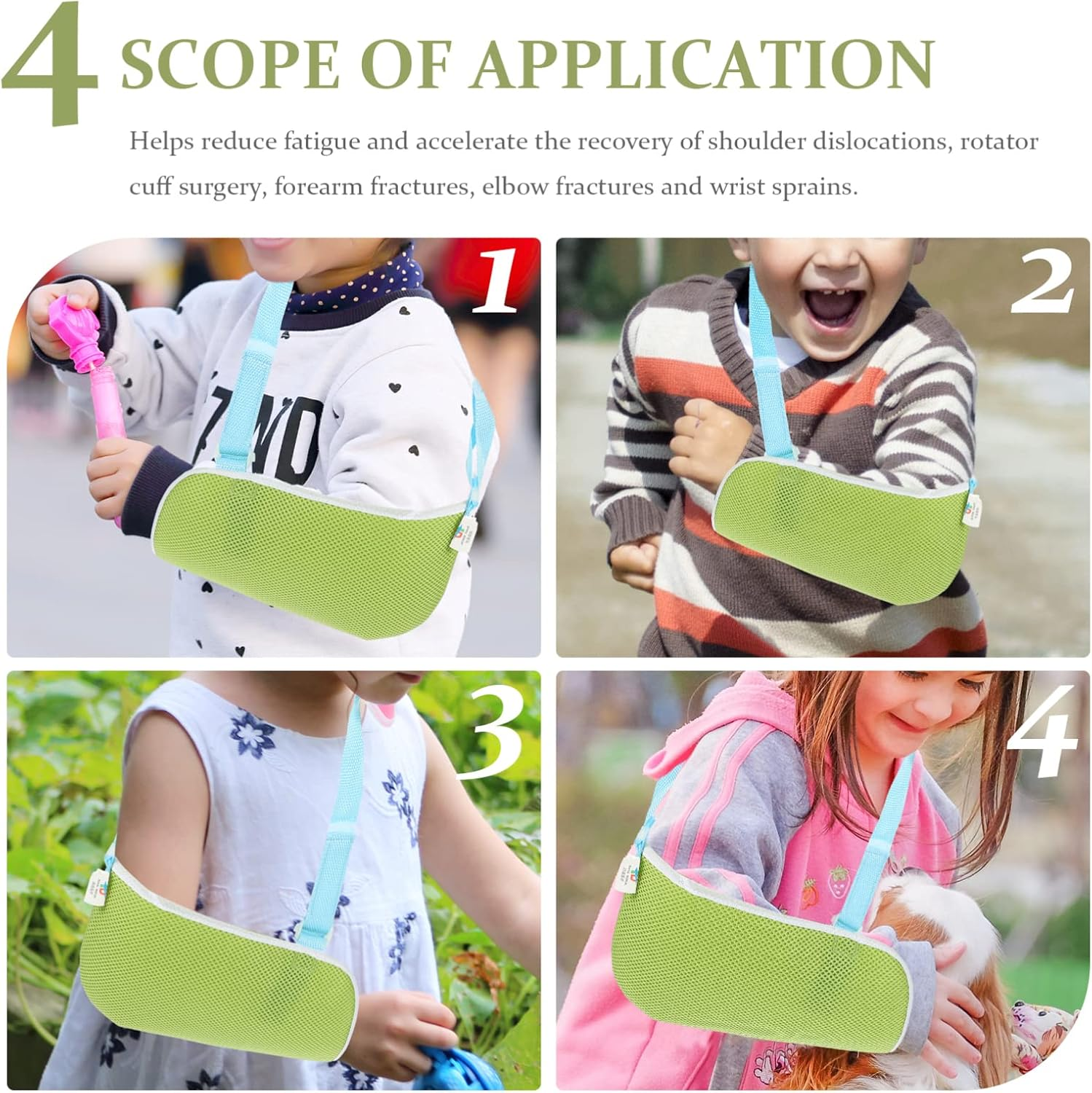 Healeved Breathable Arm Sling for Boys and Girls Forearm Support Brace for Fractured Arms Lightweight and Comfortable Design Suitable for Shoulder Injuries Random Shoulder Pad image number 3
