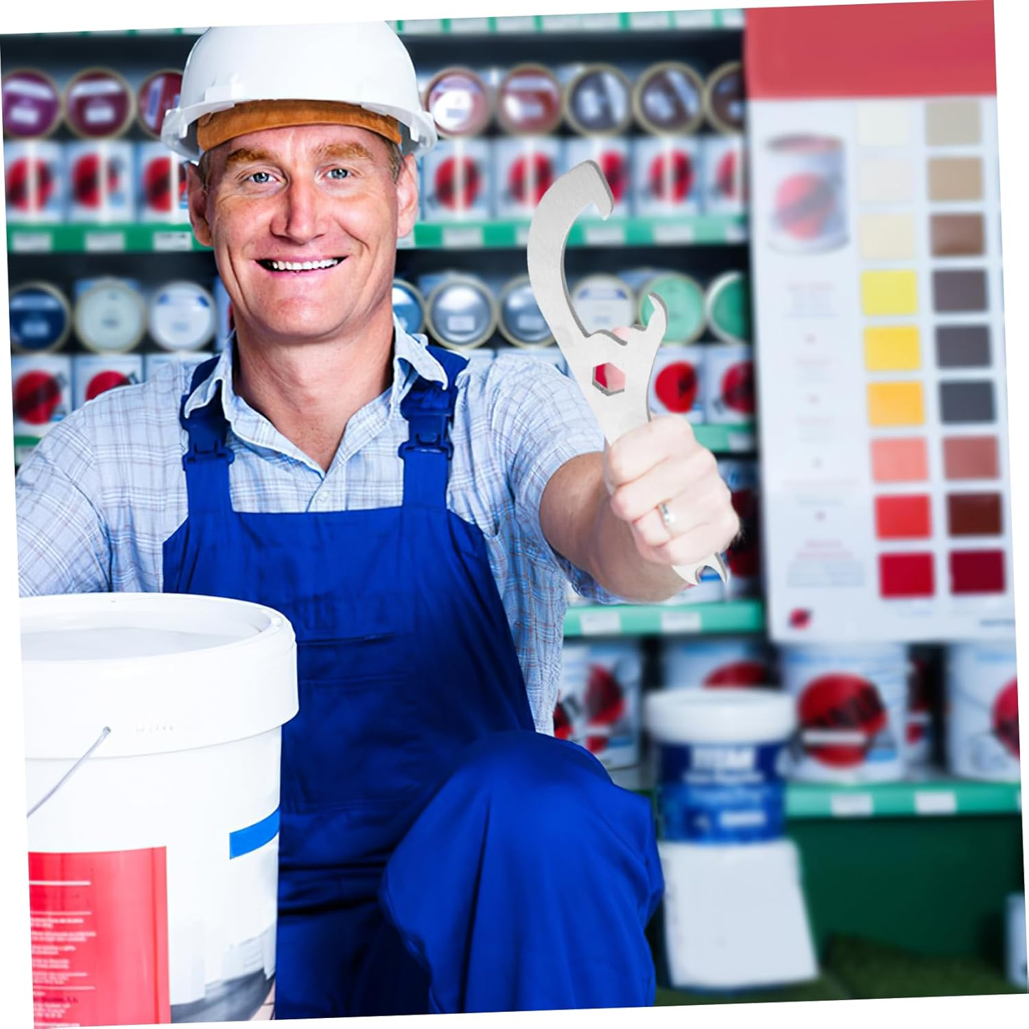 TIDTALEO Bucket Lid Opener Tool Stainless Steel 201 Multi-Function Pail Wrench 5Mm Sturdy Wear-Resistant Portable Bucket Opener for Household Paint and Containers Use image number 3