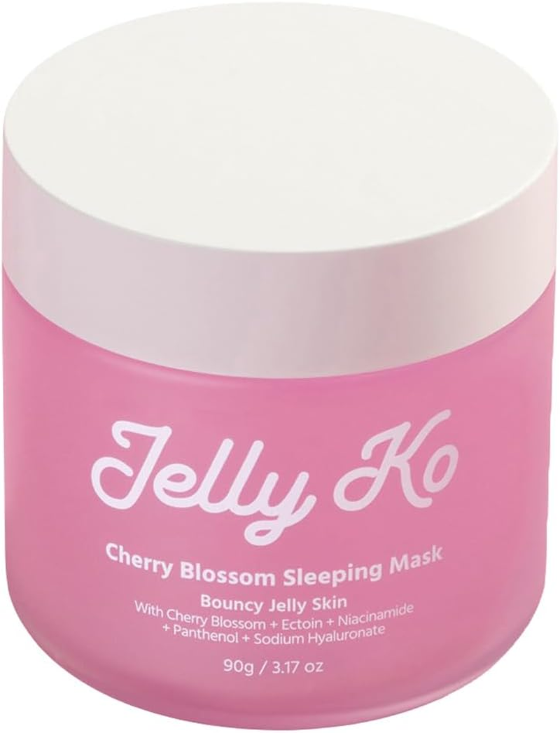 Jelly Ko Cherry Blossom Korean Sleeping Face Mask (90G) &ndash; Award-Winning K-Beauty Skincare &ndash; Overnight Gel Mask: Hydrating, Brightening & Anti-Aging &ndash; Cruelty-Free