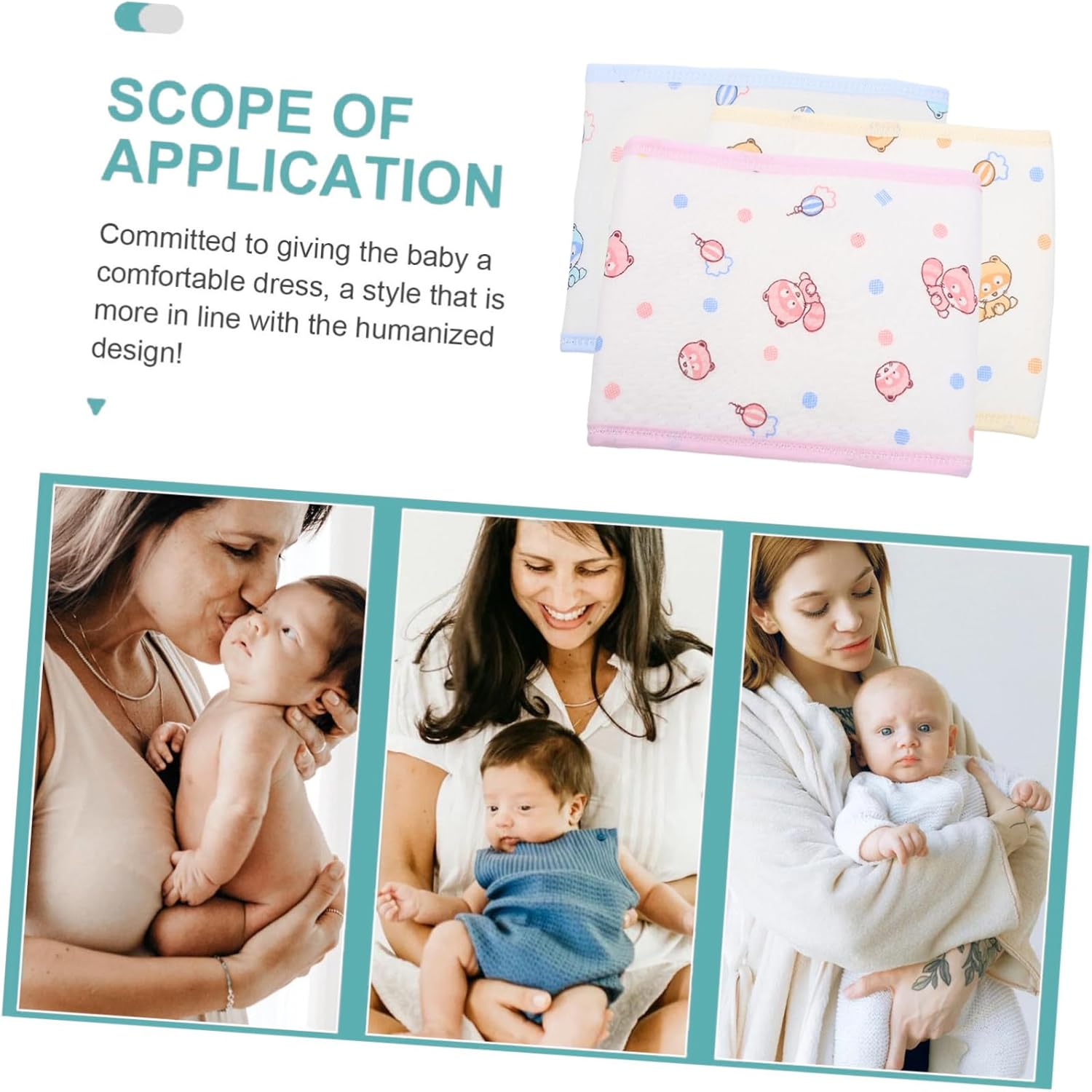 Vaguelly 3Pcs Cotton Navel Cord Boy Girl Belly Band Warm Comfortable Wrap Postpartum Belly Cover image number 1