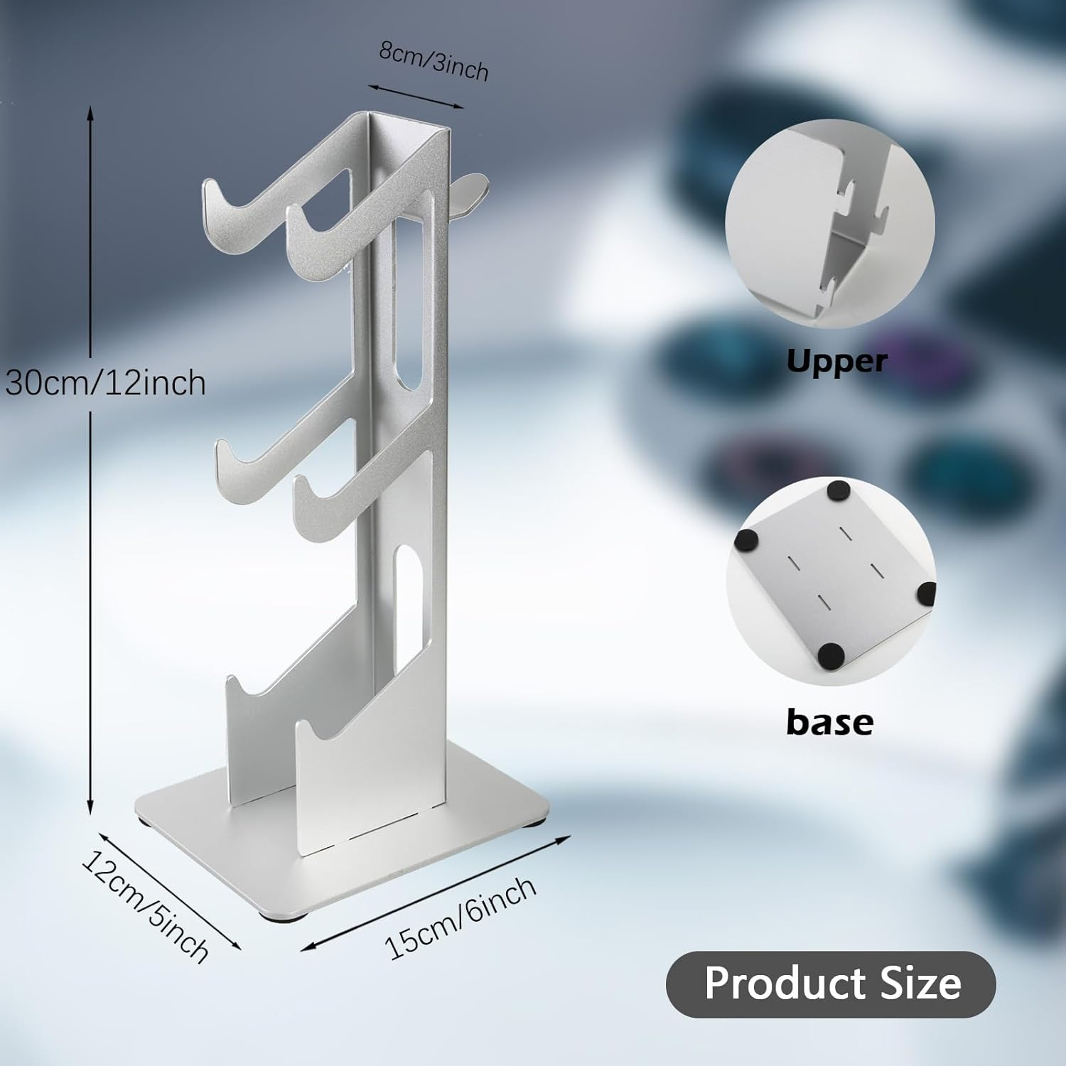 Controller Holder 3 Tier, Controller and Headset Stand for Gaming Desk, Stronger Snap-On Construction Hanger for All Universal Gaming PC Accessories image number 2