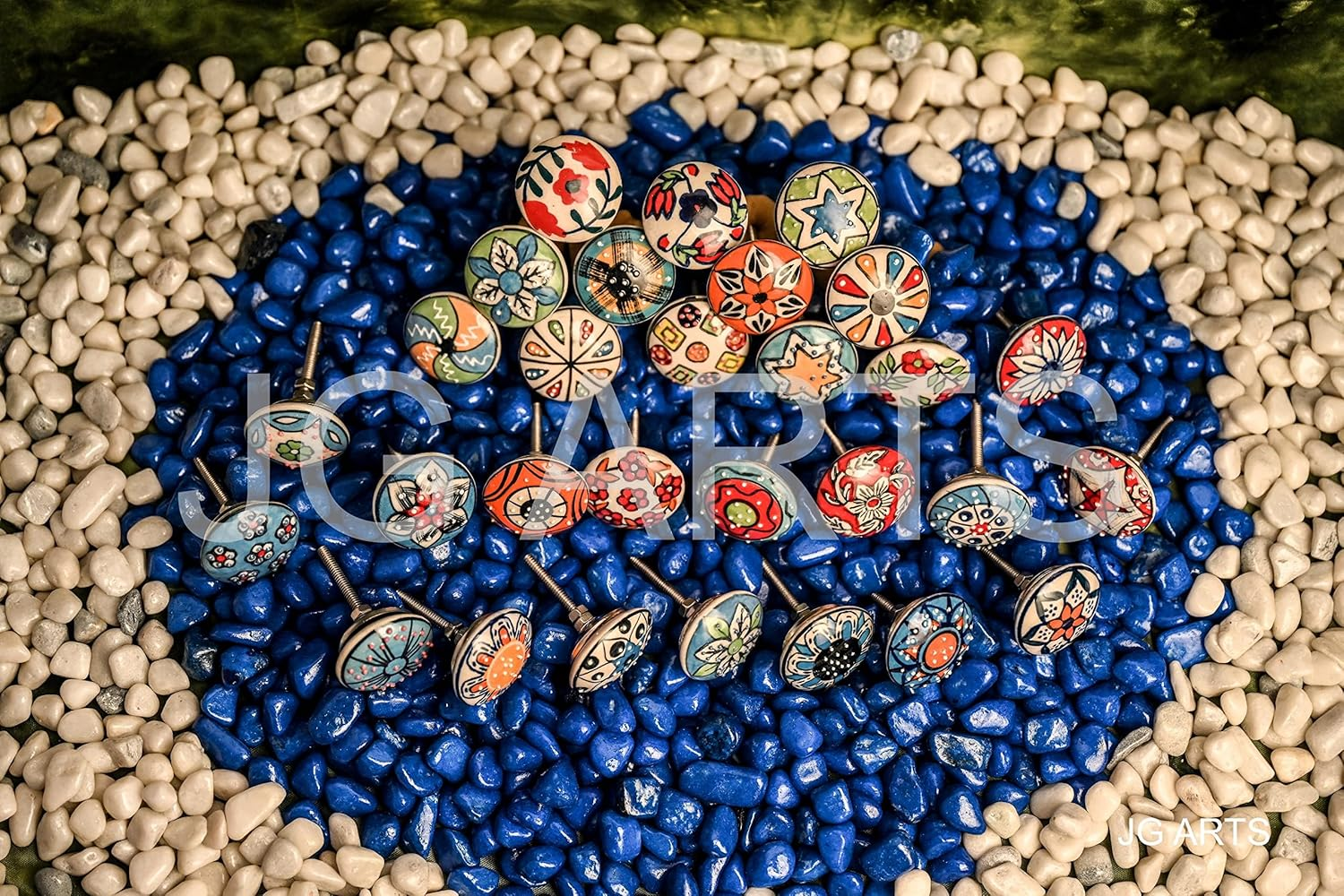 20 X Mix Vintage Look Flower Ceramic Knobs Door Handle Cabinet Drawer Cupboard Pull image number 2