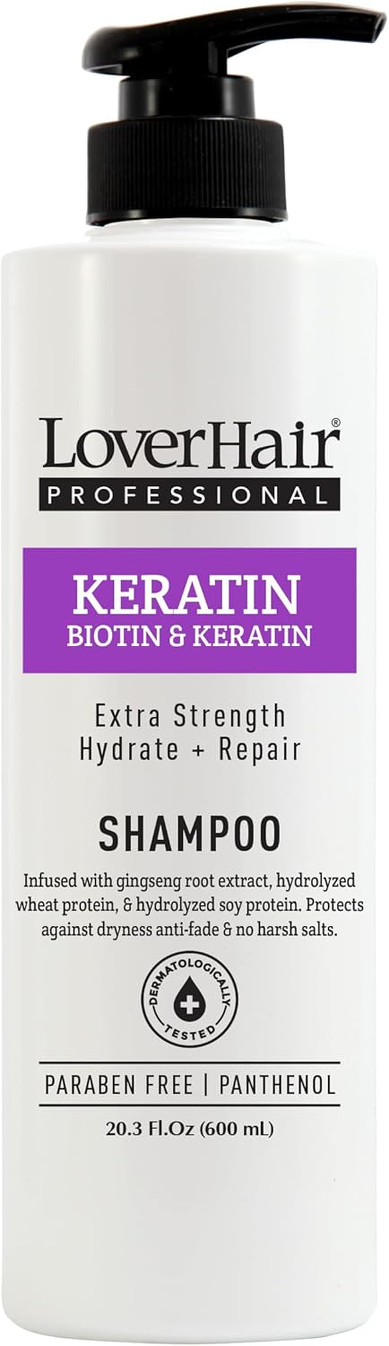 Loverhair Professional Keratin Biotin Shampoo, Extra Strength Hydrate + Repair, 20.3 Fl Oz, Pack of 2 image number 1