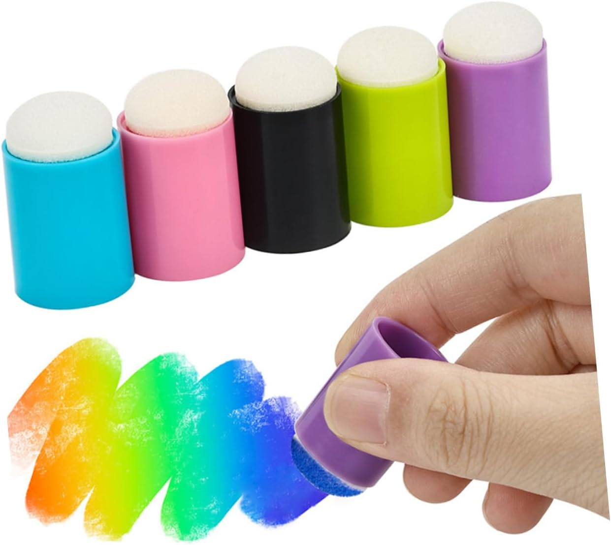 NULYLU 30Pcs round Pen Manicure Nail Art Sponge Heads Nail Polish Painting Brush Heads Replacement for Art Marker image number 3