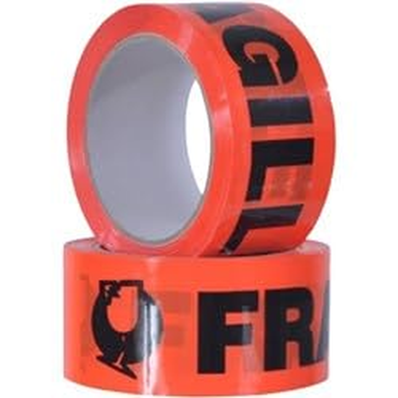 (12 Rolls) Fragile Packing Tape 48Mm X 75 Metres Sticky Packaging Tape Red Black Printed 45Um image number 2