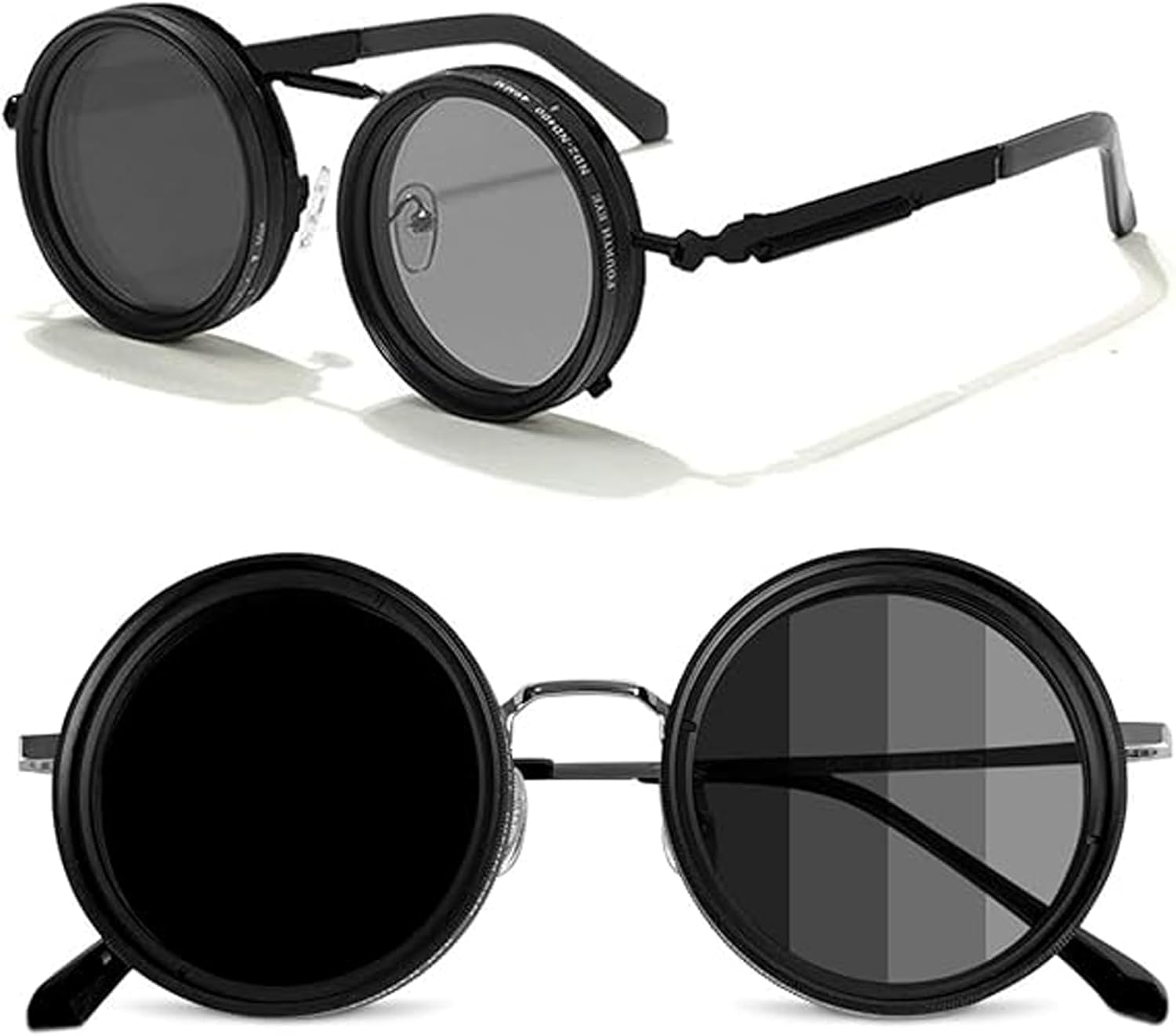 Swascoger 1-9 Level Adjustable Shade Sunglasses | Polarized round Lenses | Blue Light & UV Protection | Perfect for Driving/Travel/Outdoor Activities | Includes Storage Case image number 5