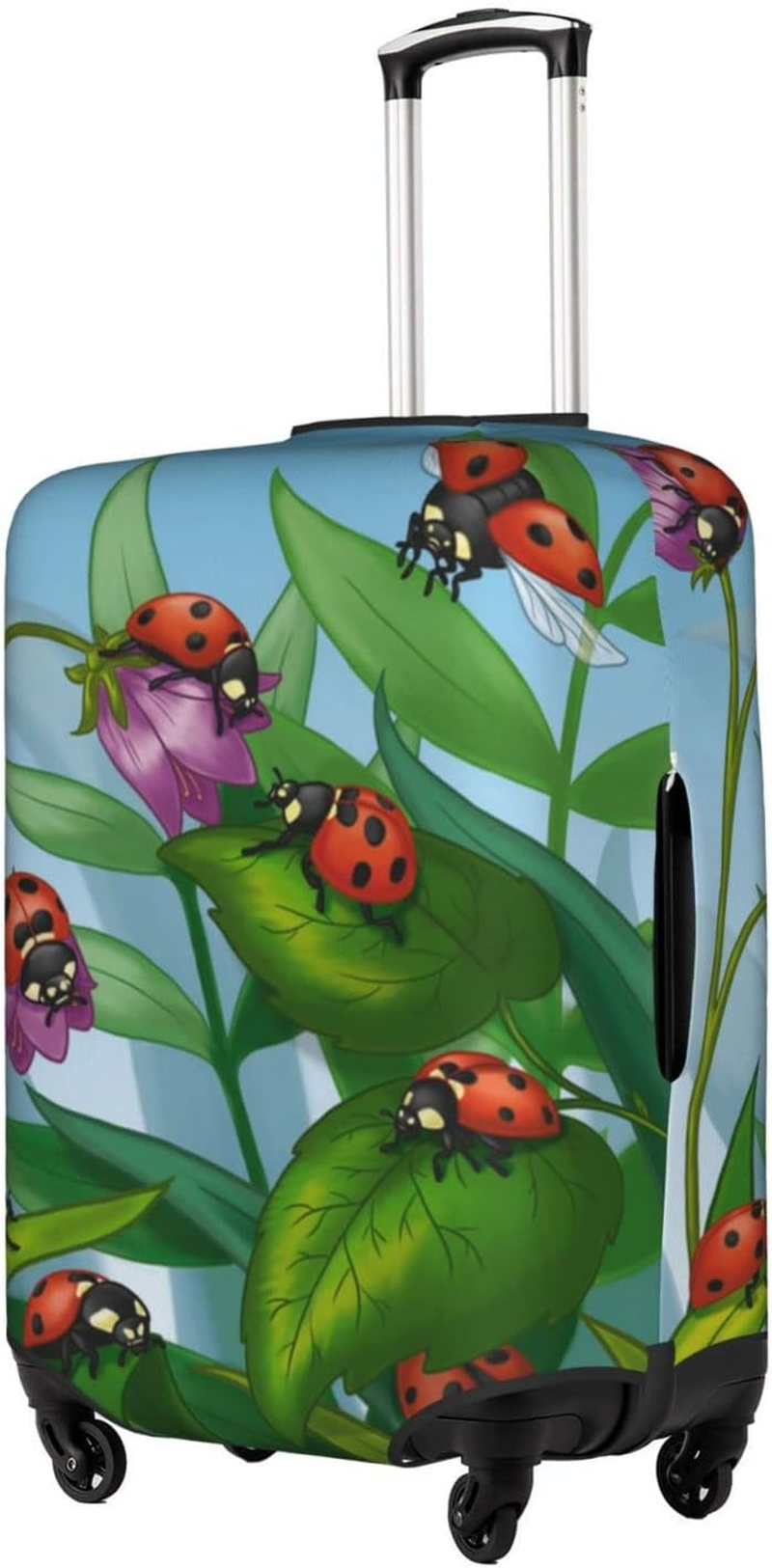 Obabo Butterfly Purple Travel Luggage Cover,Washable Suitcase Cover Protector Anti-Scratch Suitcase Cover Fits 18-32 In, Ladybug, X-Large image number 2