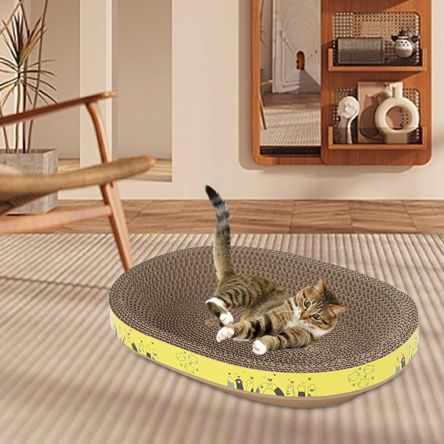 Cat Scratching Bed Cat Scratch Pad Nest Furniture Protector Grind Claws Thicken Bowl Shaped Cat Scratcher Cardboard for Kitty Supplies-Xxl image number 4