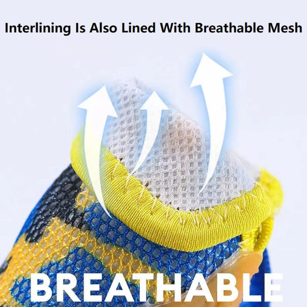 Dog Shoes for Small Dogs, Anti-Drop Dog Boots for Hot Pavement, Winter, Breathable Paw Protectors for Walking, Running, Hiking, Ox Tendon Sole Puppy Sneakers (Camouflage Blue, 02#)