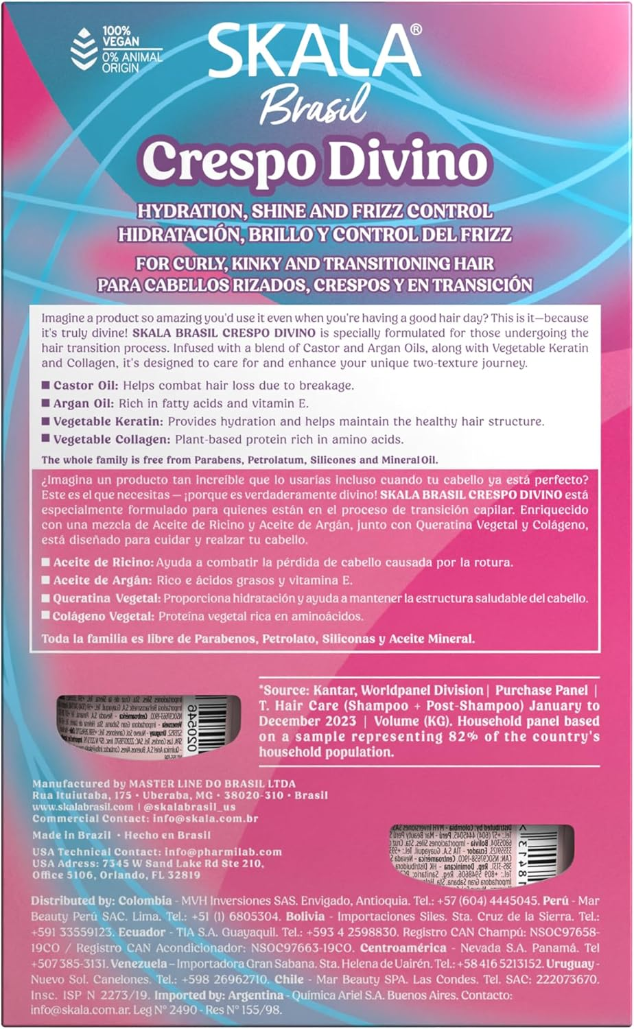 Skala Crespo Divino Shampoo + Conditioner Kit 650 Ml image number 3