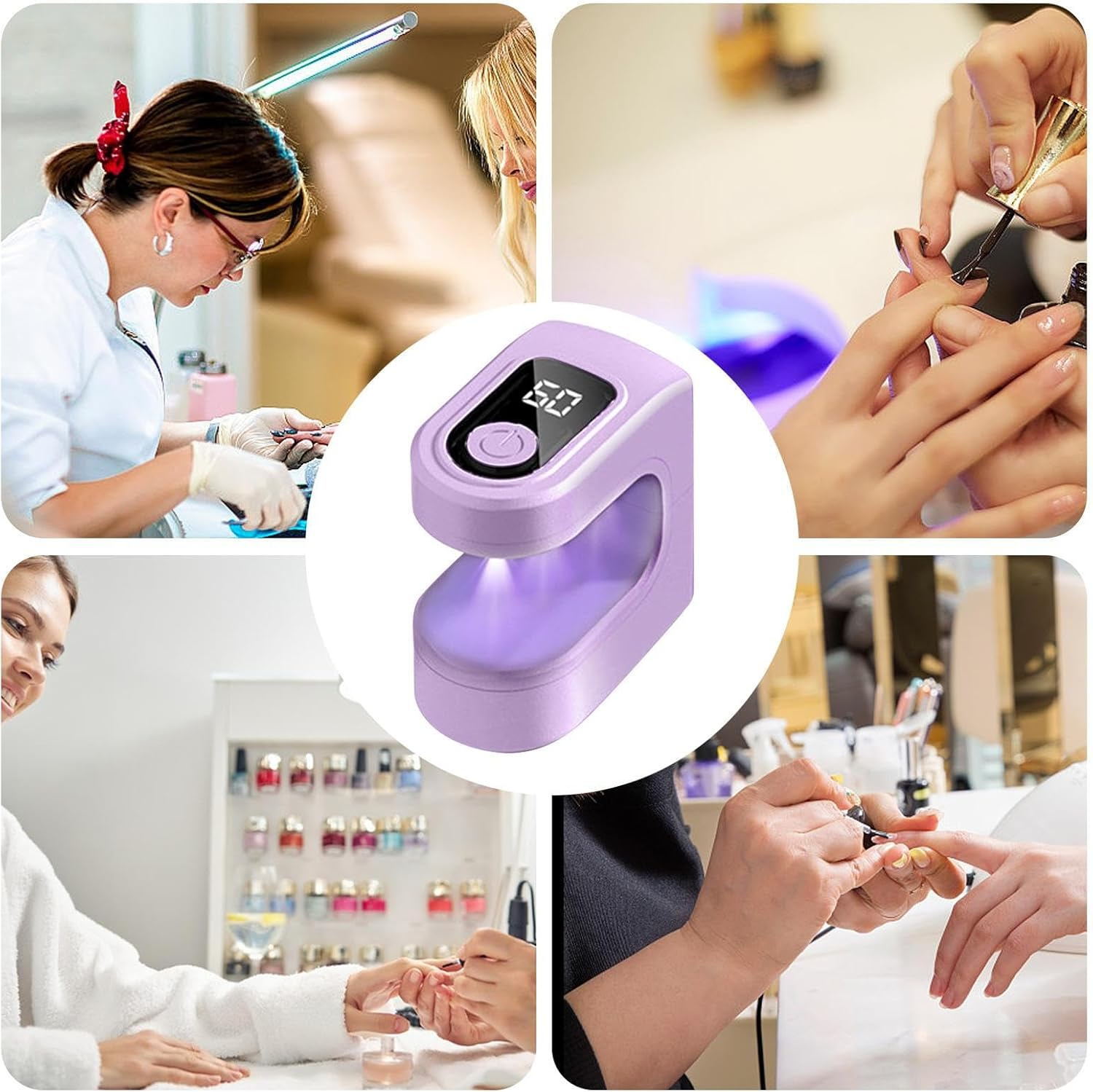 Furtryvl Small Nail Lamp | Gel Polish Dryer USB Charging,Portable Manicure Curing Light for Home Travel Daily Use with 2 Timing Modes image number 4