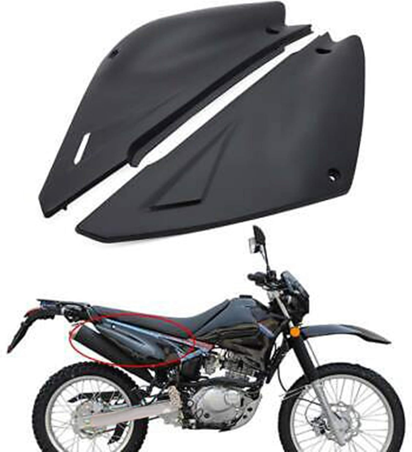 For GXT200 DR200 Jinan Qingqi Tibetan Qm200Gy-B a Spillplate Black Three Side Plate Fairing image number 3