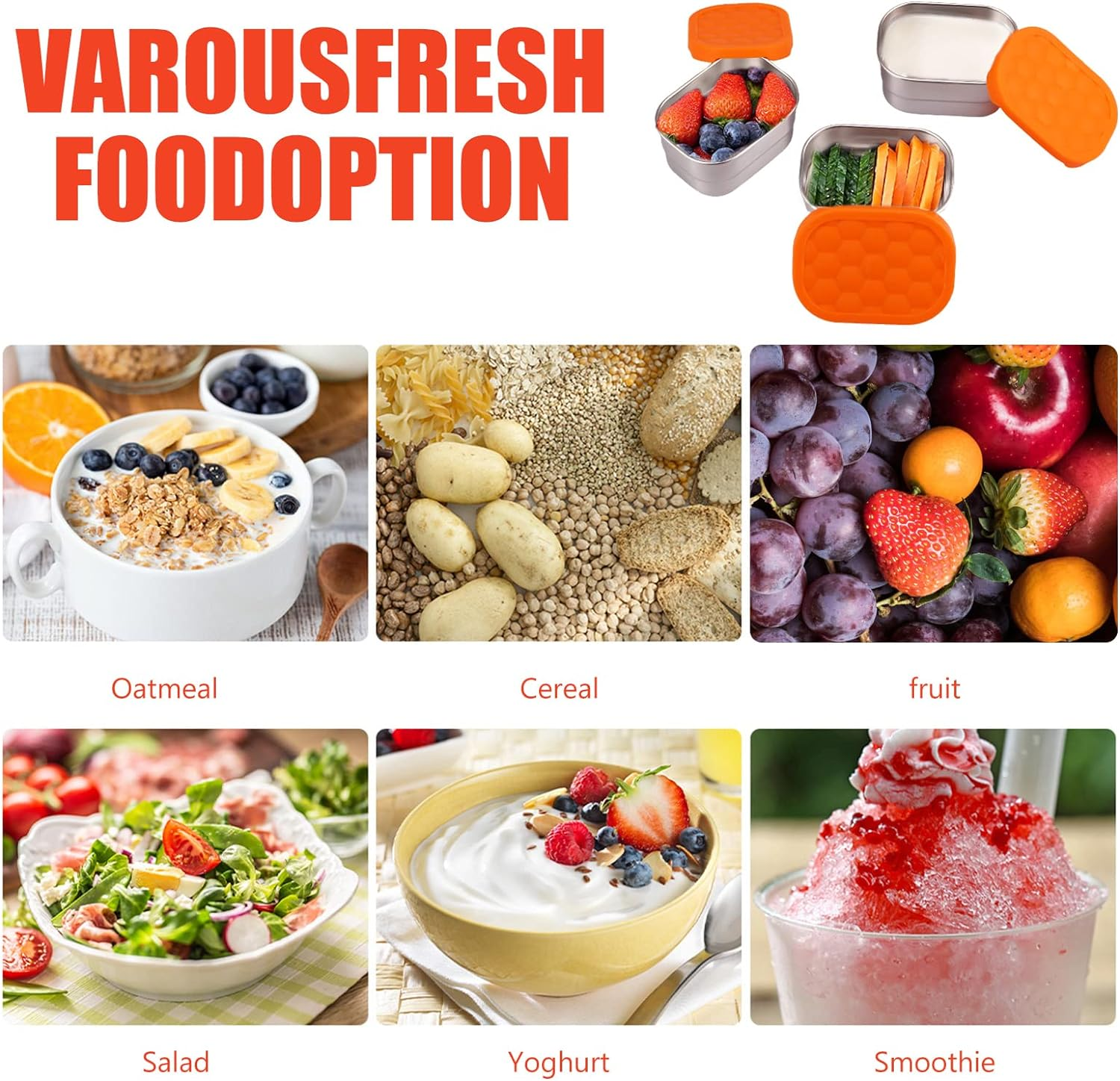 3Pcs 8Oz Stainless Steel Snack Containers for Kids Stackable Rectangle Food Storage Container with Silicone Lids Portable Snack Boxes for School Office Travel Camping (3 Pcs) - 3 Pcs Set image number 4